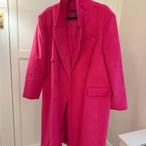 Aqua x Maeve Reilly Vibrant Pink Oversized Trench Coat - never worn